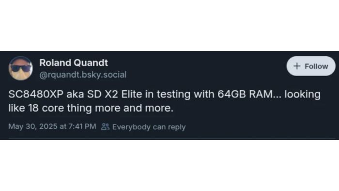 SoC với mã hiệu SC8480XP hiện đang được Qualcomm thử nghiệm nội bộ.