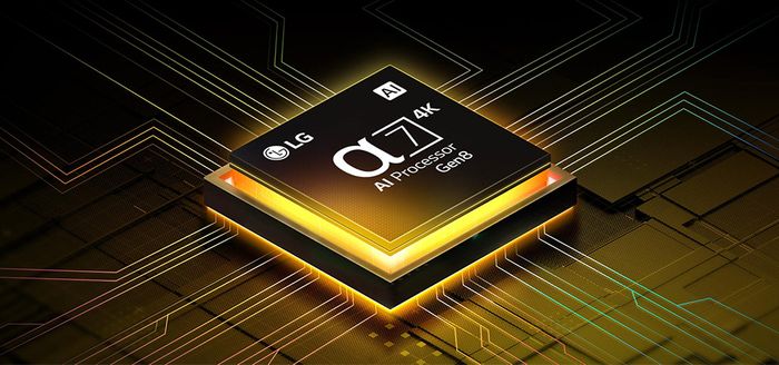 Bộ xử lý α7 AI 4K Gen8 Tivi LG QNED AI 4K 75 Inch 75QNED82ASA