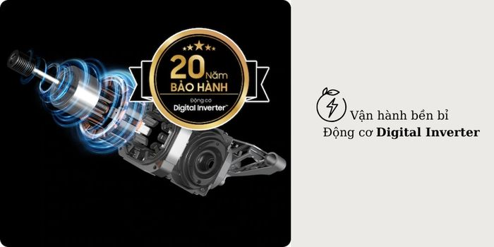 Samsung WW10DB7U34GBSV sử dụng động cơ Digital Inverter