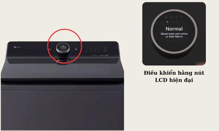Điều khiển máy giặt LG TX2725AT9G bằng nút LCD hiện đại