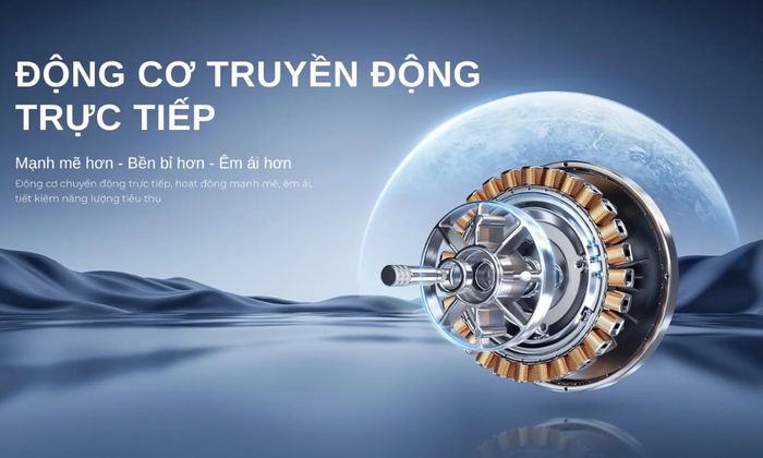 Máy giặt Aqua AW10-B4377U1L(GN) sử dụng động cơ truyền động trực tiếp