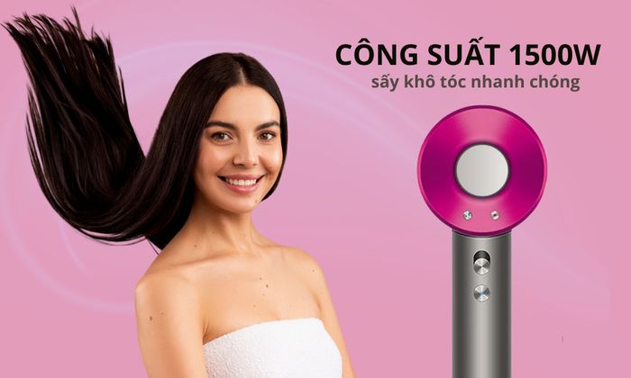 Máy sấy tóc Ion âm Simplehome HG01 hoạt động với công suất 1500W