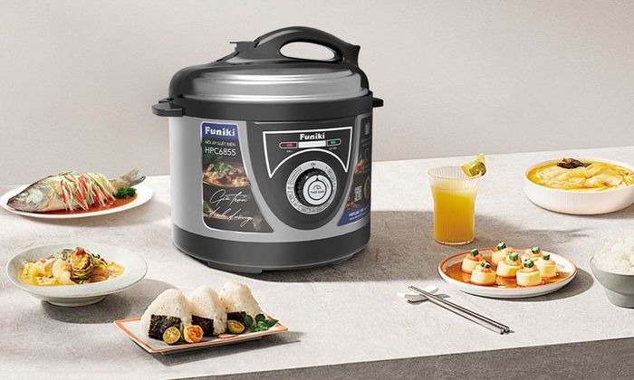 Nồi Áp Suất Điện Funiki HPC6855 5 Lít có thiết kế hiện đại
