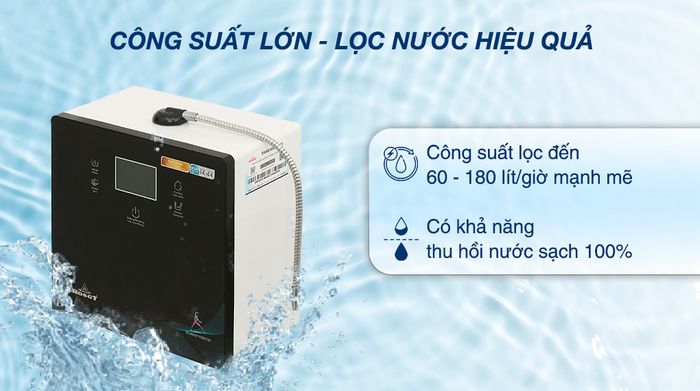 Máy lọc nước điện giải ion kiềm Robot IonPrince 910X - Công suất lọc