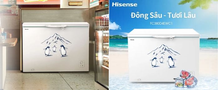 Tủ Đông Hisense FC380D4EWC1 sở hữu thiết kế nằm ngang