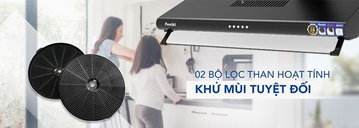 Bộ lọc than hoạt tính của Máy Hút Mùi Âm Tủ Funiki HKH9638