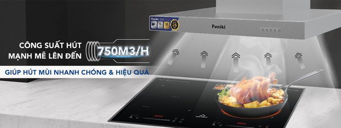 Máy hút mùi Funiki HKH9668 có công suất 230W