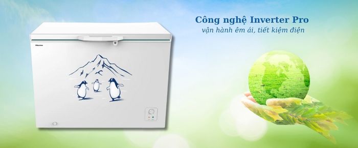 Tủ Đông Hisense FC380D4EWC1 có công nghệ Inverter Pro