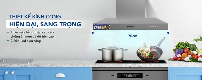 Thiết kế sang trọng của Máy hút mùi Funiki HKH9668