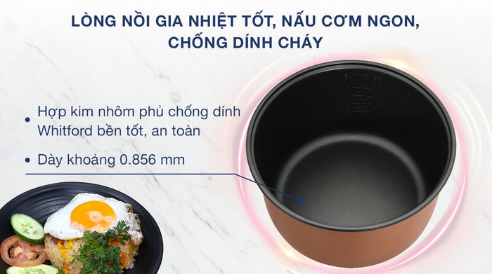 Nồi cơm nắp gài Sunhouse 1.8 lít SHD8602 - Lòng nồi