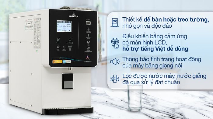 Máy lọc nước điện giải ion kiềm nóng nguội lạnh Robot IonQueen 1113X - Thiết kế