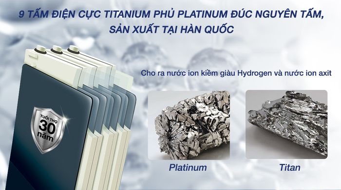 Máy lọc nước điện giải nóng nguội lạnh Robot IonQueen 912X - 9 tấm điện cực