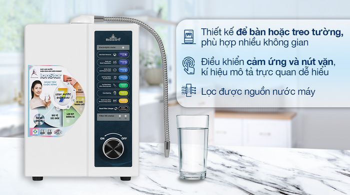 Thiết kế - Máy lọc nước điện giải ion kiềm Robot IonStar 5X 2 lõi 5 tấm điện cực