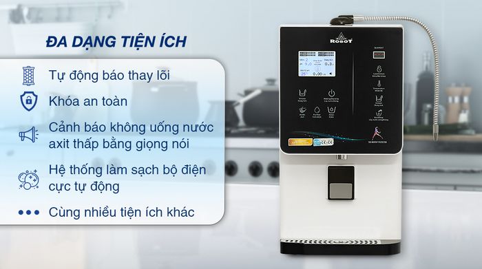 Máy lọc nước điện giải ion kiềm nóng nguội lạnh Robot IonQueen 1113X - Đa dạng tiện ích