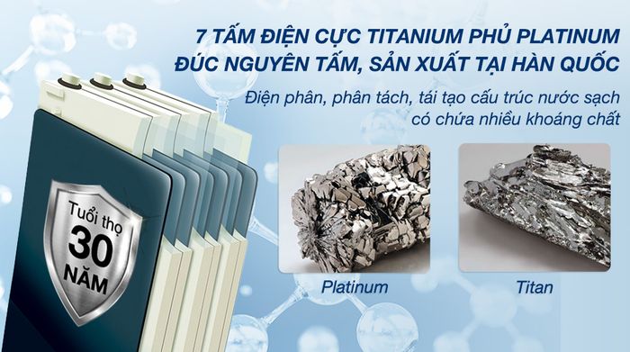 Máy lọc nước điện giải ion kiềm nóng nguội lạnh Robot IonQueen 711X - 7 tấm điện cực