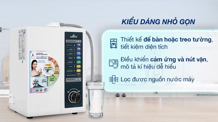 Thiết kế - Máy lọc nước điện giải ion kiềm Robot IonStar 9X 2 lõi 9 tấm điện cực