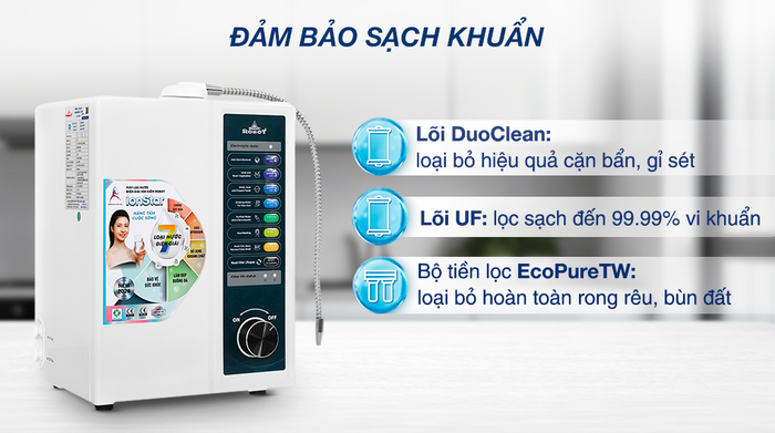 Lọc sạch nước - Máy lọc nước điện giải ion kiềm Robot IonStar 3X 2 lõi 3 tấm điện cực