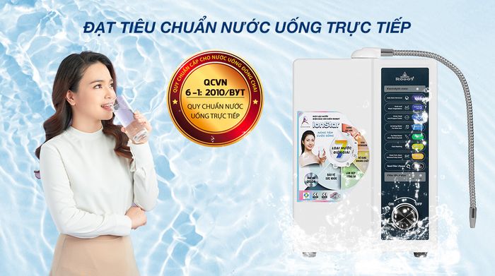 Đạt chuẩn nước sạch - Máy lọc nước điện giải ion kiềm Robot IonStar 9X 2 lõi 9 tấm điện cực