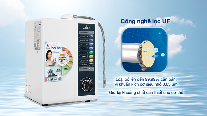Công nghệ - Máy lọc nước điện giải ion kiềm Robot IonStar 9X 2 lõi 9 tấm điện cực