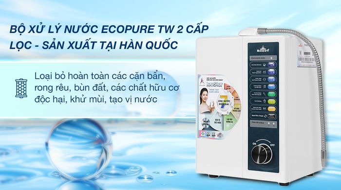 Bộ tiền lọc - Máy lọc nước điện giải ion kiềm Robot IonStar 9X 2 lõi 9 tấm điện cực