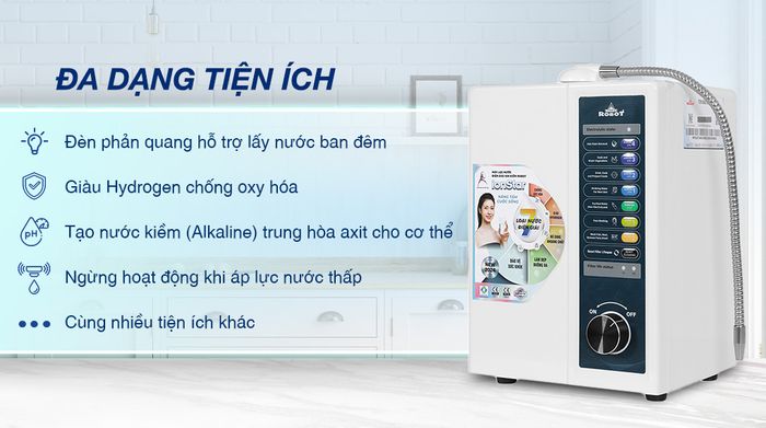 Tiện ích - Máy lọc nước điện giải ion kiềm Robot IonStar 9X 2 lõi 9 tấm điện cực