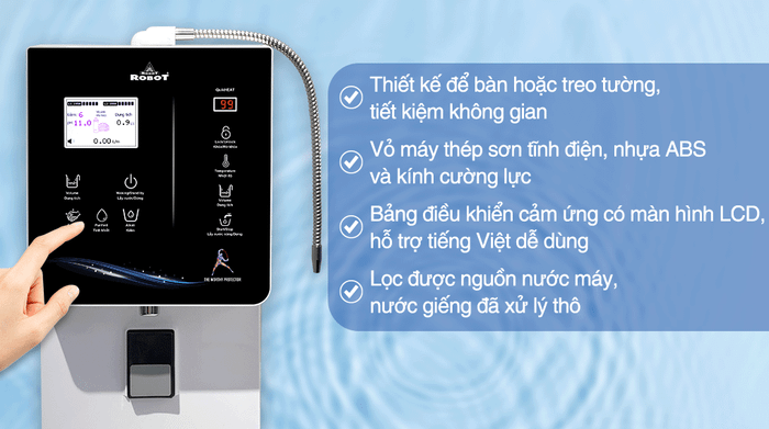 Máy lọc nước điện giải nóng nguội lạnh Robot IonQueen 912X - Thiết kế