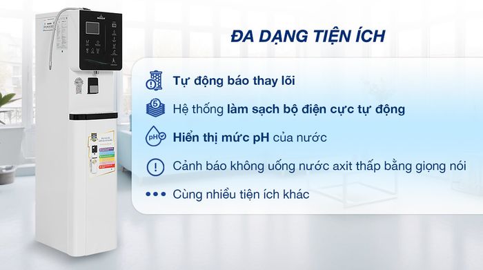 Máy lọc nước điện giải ion kiềm nóng nguội lạnh ROBOT IonKing 511X 6 lõi 5 tấm điện cực - Tiện ích