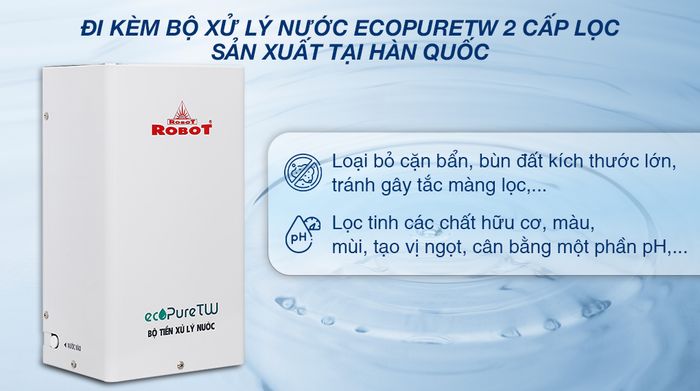 Máy lọc nước điện giải ion kiềm nóng nguội lạnh Robot IonQueen 1113X - Bộ xử lý nước
