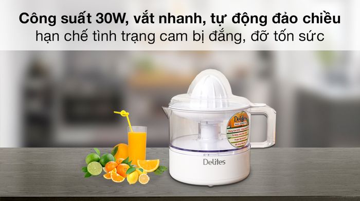 Máy vắt cam Delites 30W JC3000-GS - Công suất, tự động đảo chiều