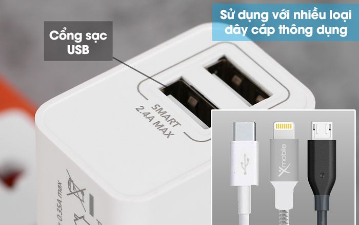 Adapter Sạc 1A AVA JC62A Trắng - Phù hợp với đa số các loại cáp sạc
