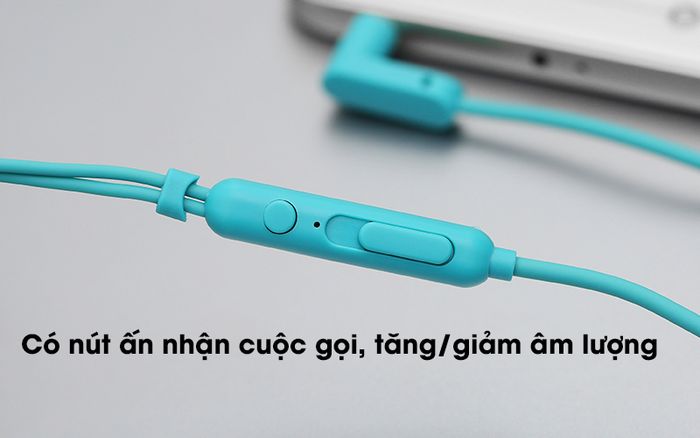 Tai nghe EP Mozard DS510-WB Xanh nút tăng giảm âm lượng