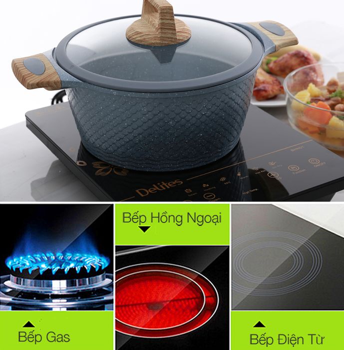 Nồi nhôm chống dính đáy từ 26 cm DMX NN002