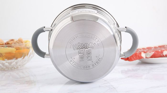 Nấu thức ăn nhanh, tiết kiệm thời gian - Nồi inox 3 đáy 20cm Hommy CW-S042-20