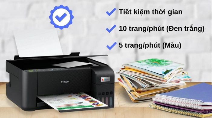 Máy In Phun Màu Đa Năng Epson EcoTank L3250 Wifi (C11CJ67503) - Tốc độ in