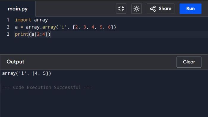 Các thao tác cơ bản với mảng trong Python 1