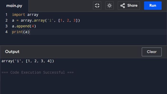 Các thao tác cơ bản với mảng trong Python
