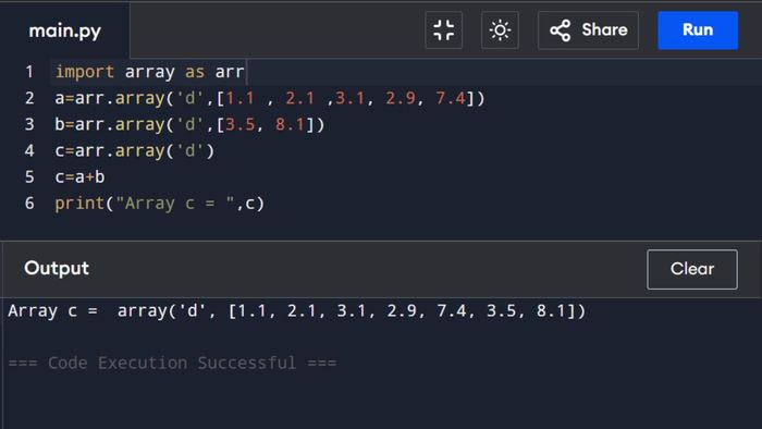 Các thao tác cơ bản với mảng trong Python 4