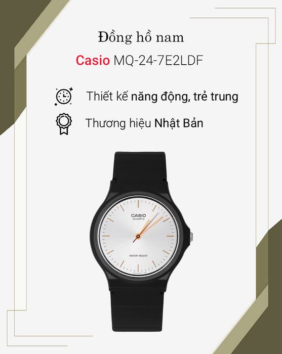 Tổng quan về đồng hồ Nam Casio MQ-24-7E2LDF