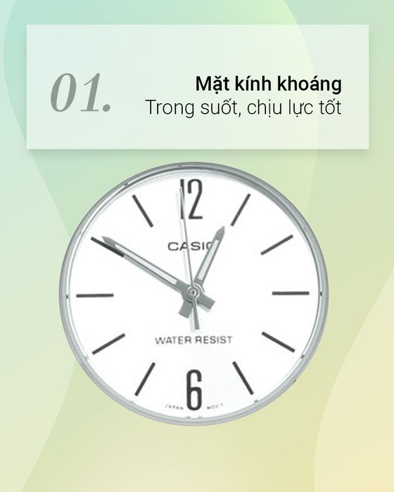 Đồng hồ Nữ Casio LTP-V005D-7BUDF có kính khoáng trong suốt