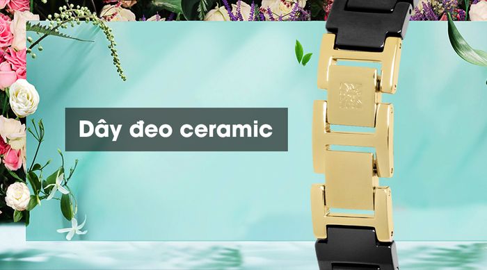 Đồng hồ nữ Anne Klein AK/1018BKBK - Đính kim cương với dây đeo bền đẹp, thời trang
