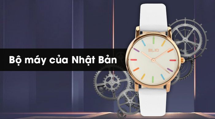 Đồng hồ nữ Elio EL019-01 sử dụng bộ máy của Nhật Bản
