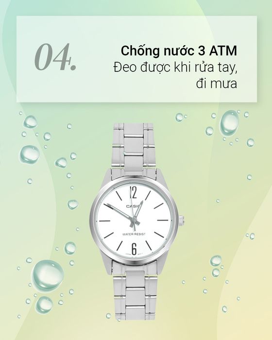 Đồng hồ Nữ Casio LTP-V005D-7BUDF chống nước 3 ATM