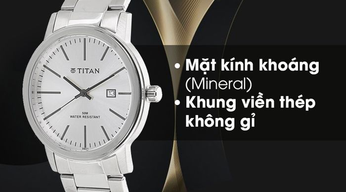 Đồng hồ nam Titan 9440SM02 có khả năng chịu va đập tốt