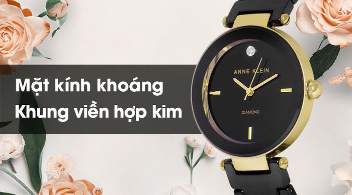 Đồng hồ nữ Anne Klein AK/1018BKBK có mặt kính trong suốt, khung viền cứng cáp