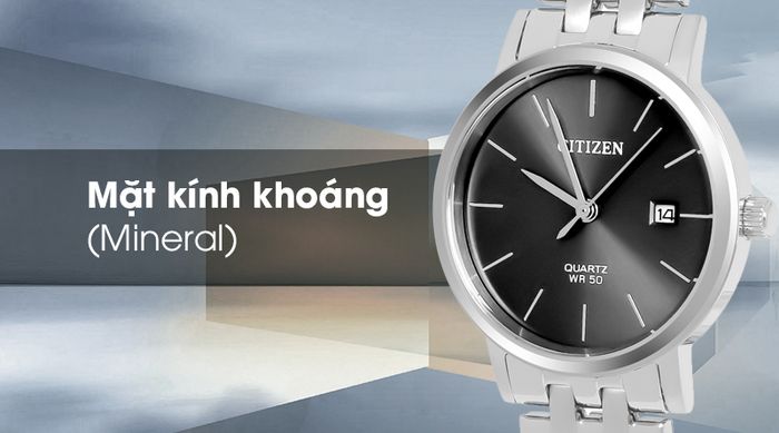 Đồng hồ nữ Citizen EU6090-54H có mặt kính bền chắc, ít trầy xước, nứt vỡ