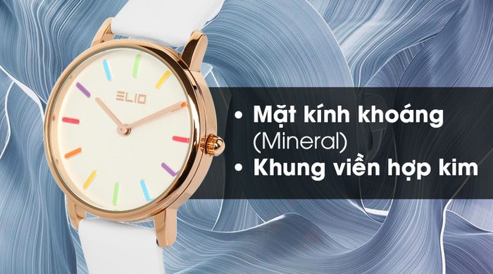 Đồng hồ Nữ Elio EL019-01 được trang bị lớp vỏ ngoài bền chắc