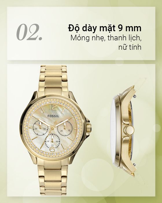 Đồng hồ nữ Fossil ES4780 có thiết kế mỏng nhẹ