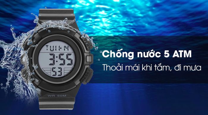 Đồng hồ trẻ em Skmei SK-1559 - Đen có hệ số chống nước 5 ATM