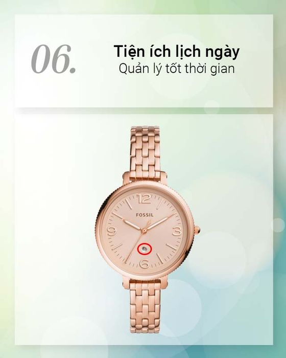 Đồng hồ Nữ Fossil ES4946 hỗ trợ tiện ích lịch ngày