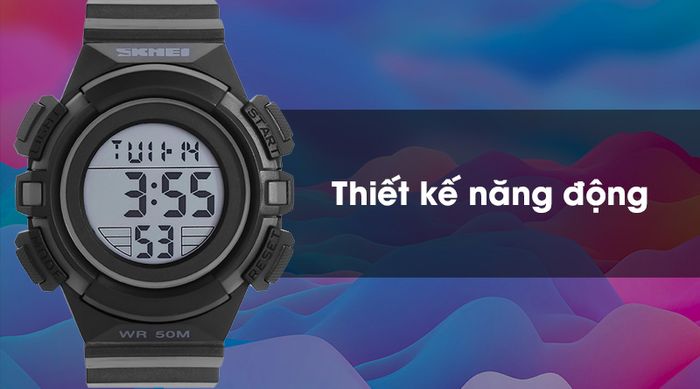 Đồng hồ trẻ em Skmei SK-1559 - Đen mang thiết kế cá tính